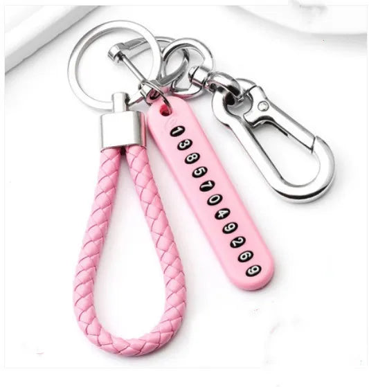 Pink2 Color Metal Car Keychain With Number Plate Insert
