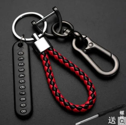 RedBlack1 Color Metal Car Keychain With Number Plate Insert