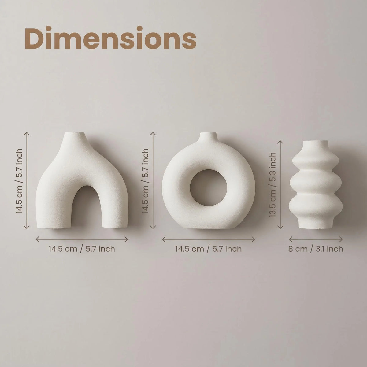 3D Printed Wabi-Sabi Irregular Plastic Decorative Vase Set