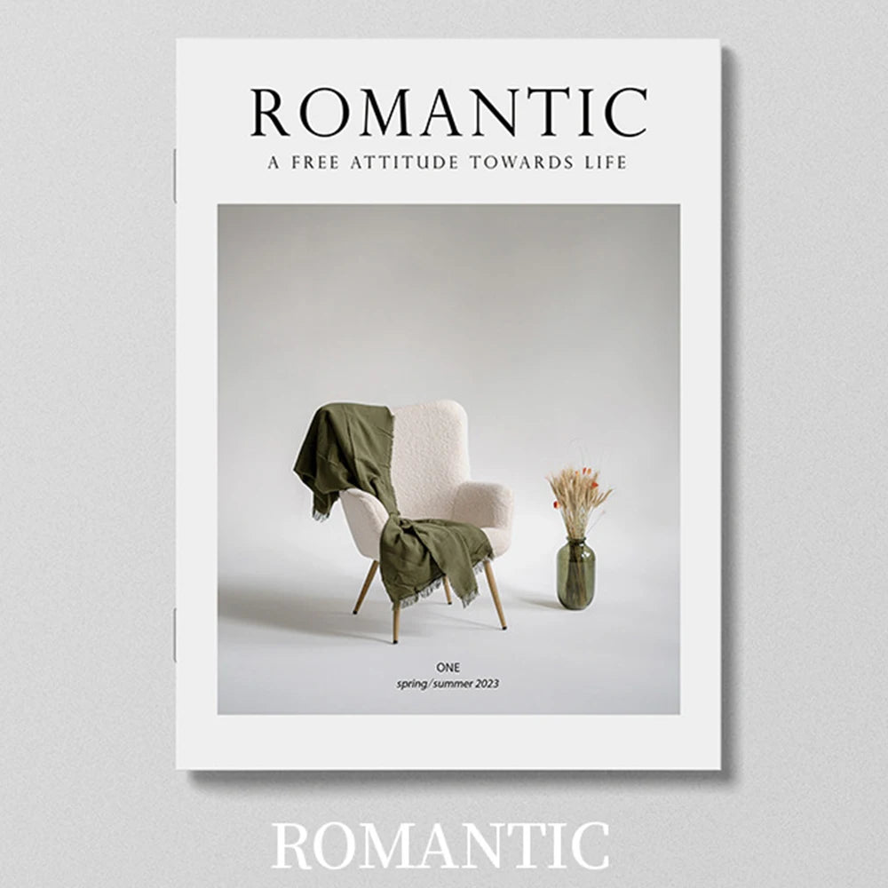 ROMANTIC Color Minimalist English Magazine Decor Prop For Photography