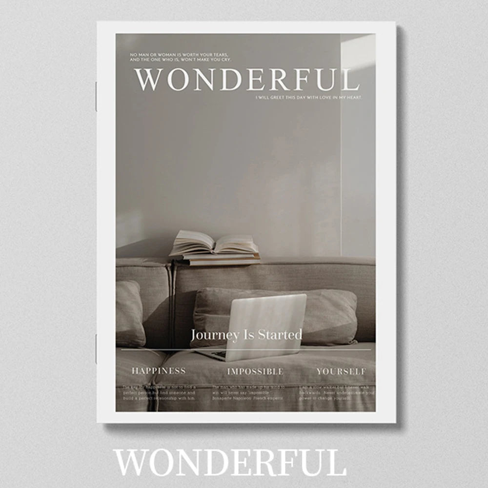 WONDERFUL Color Minimalist English Magazine Decor Prop For Photography
