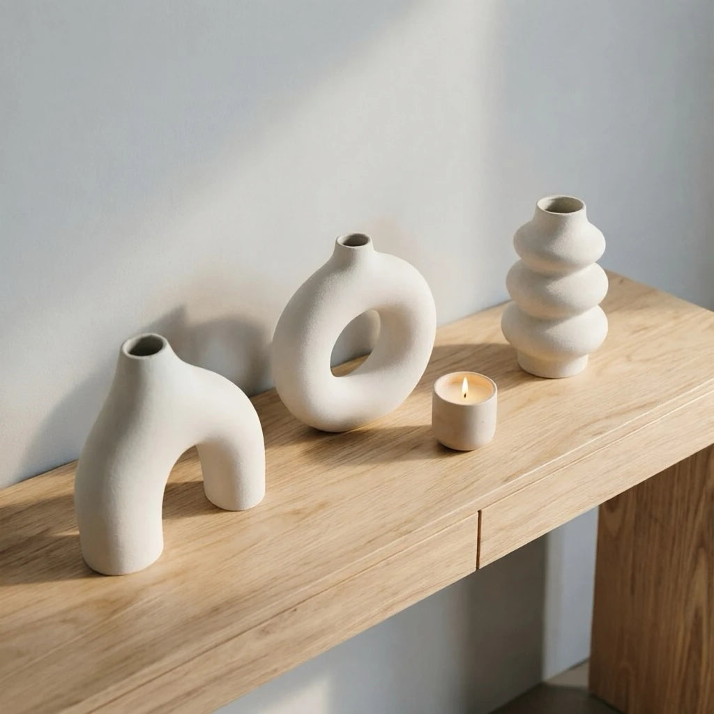 3D Printed Wabi-Sabi Irregular Plastic Decorative Vase Set