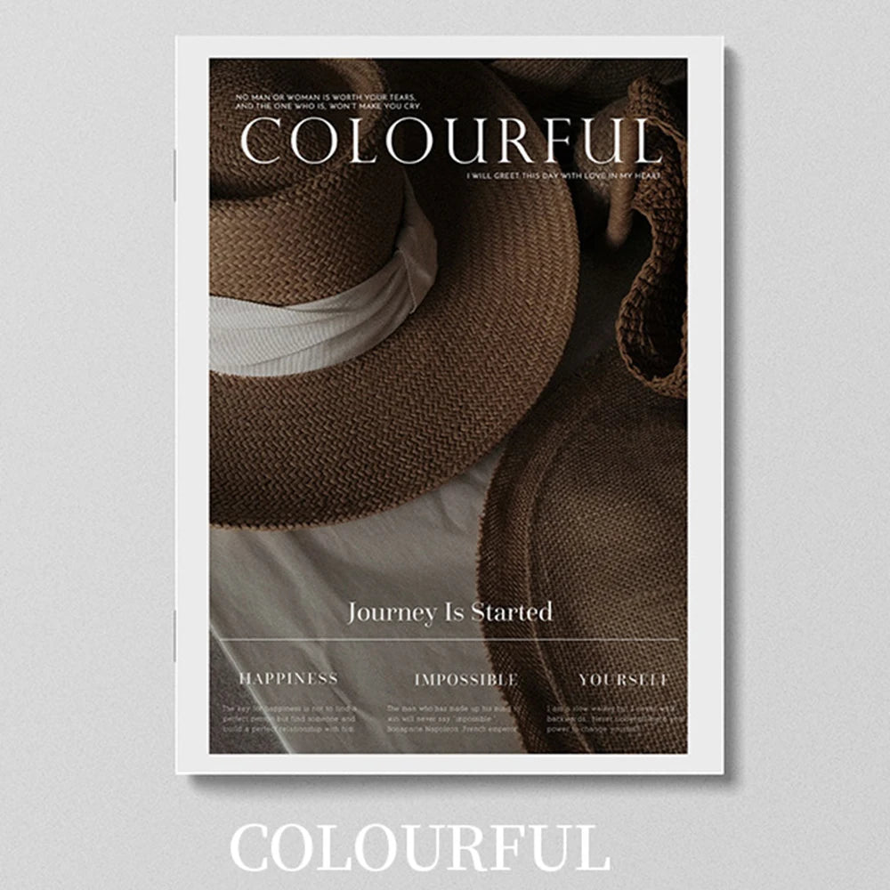COLOURFUL Color Minimalist English Magazine Decor Prop For Photography