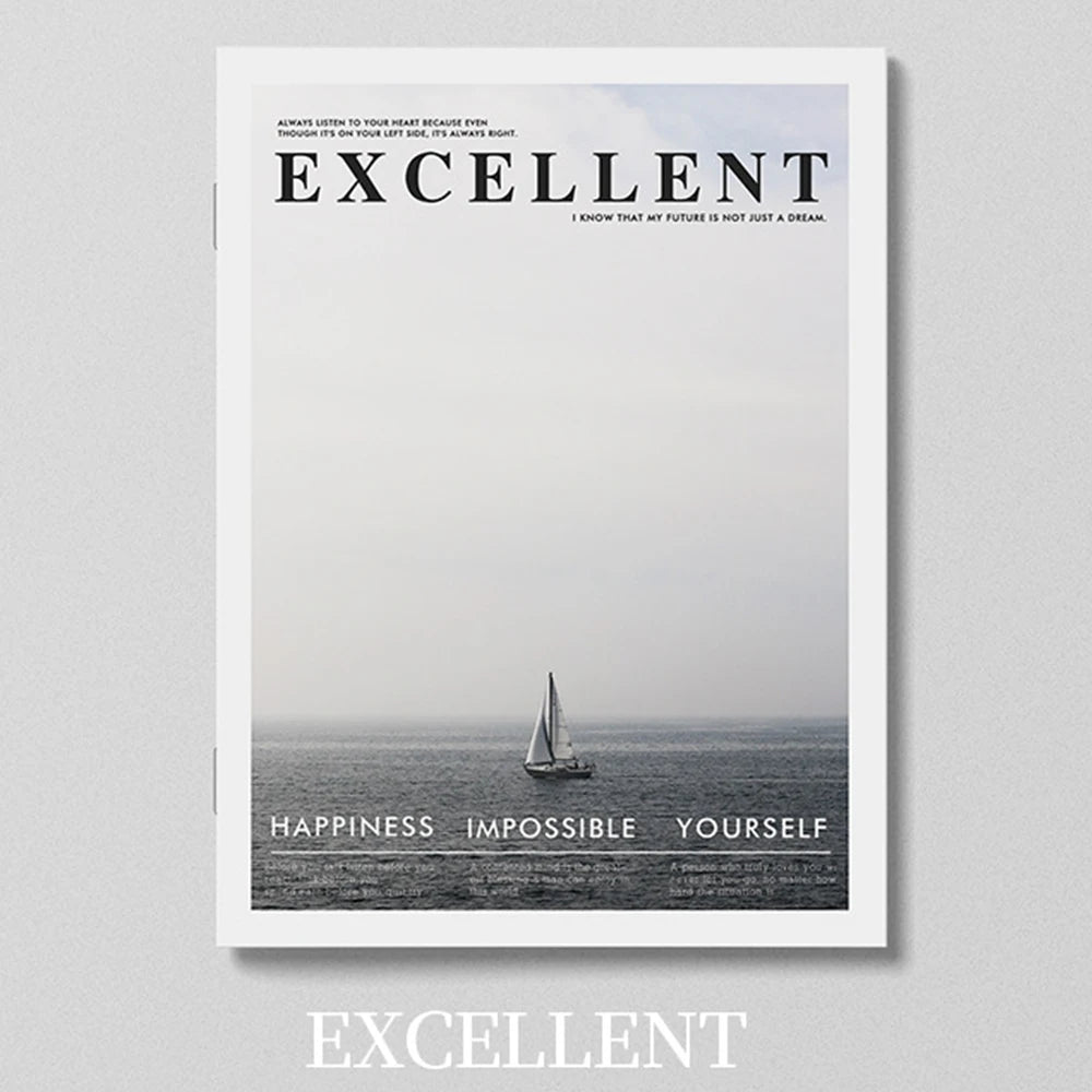 EXCELLENT Color Minimalist English Magazine Decor Prop For Photography