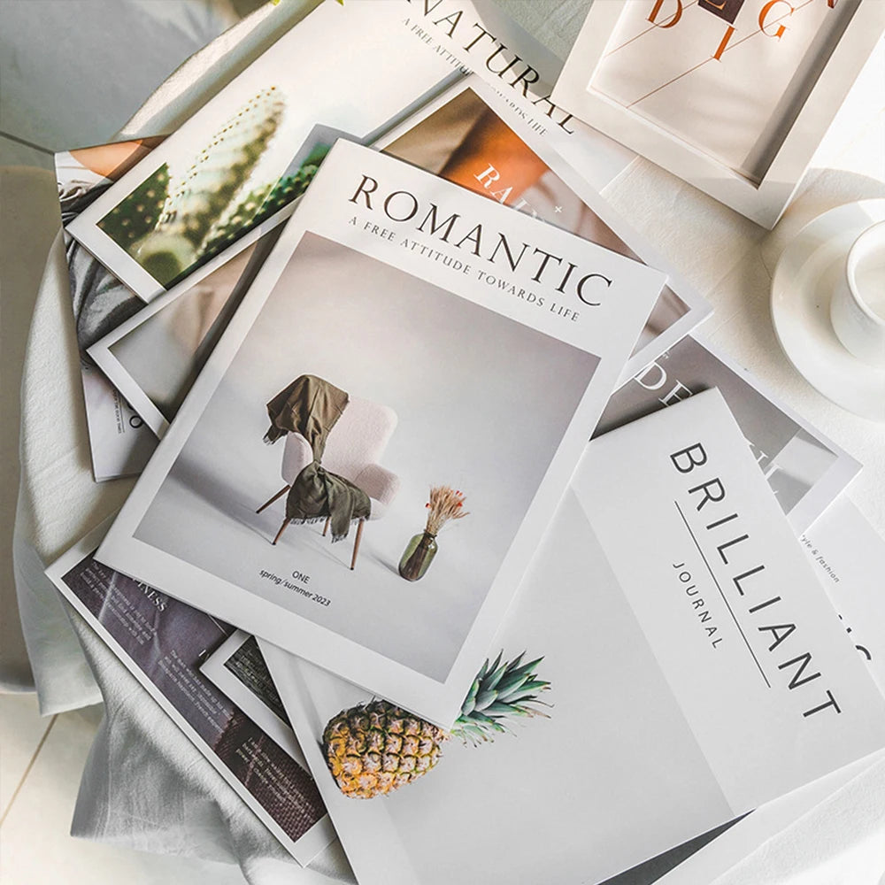 Minimalist English Magazine Decor Prop For Photography