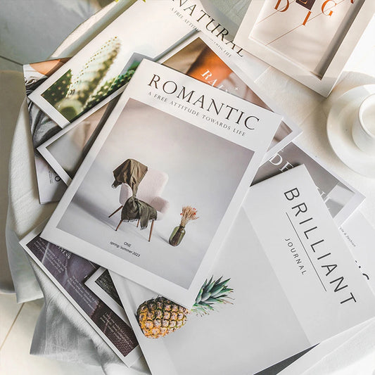 Minimalist English Magazine Decor Prop For Photography