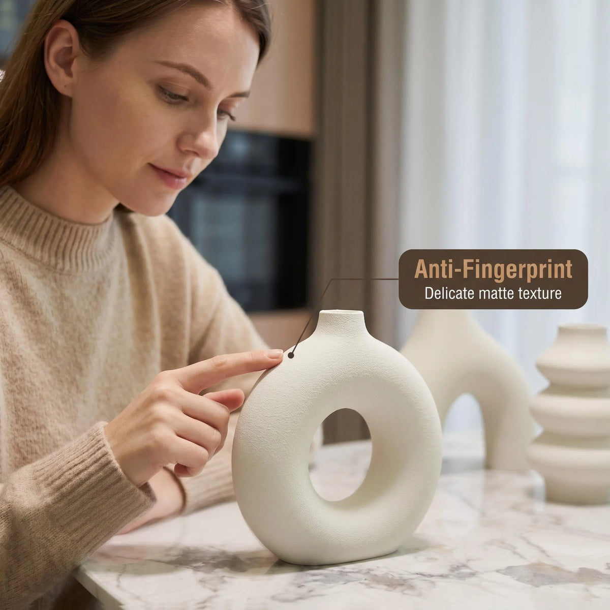 3D Printed Wabi-Sabi Irregular Plastic Decorative Vase Set